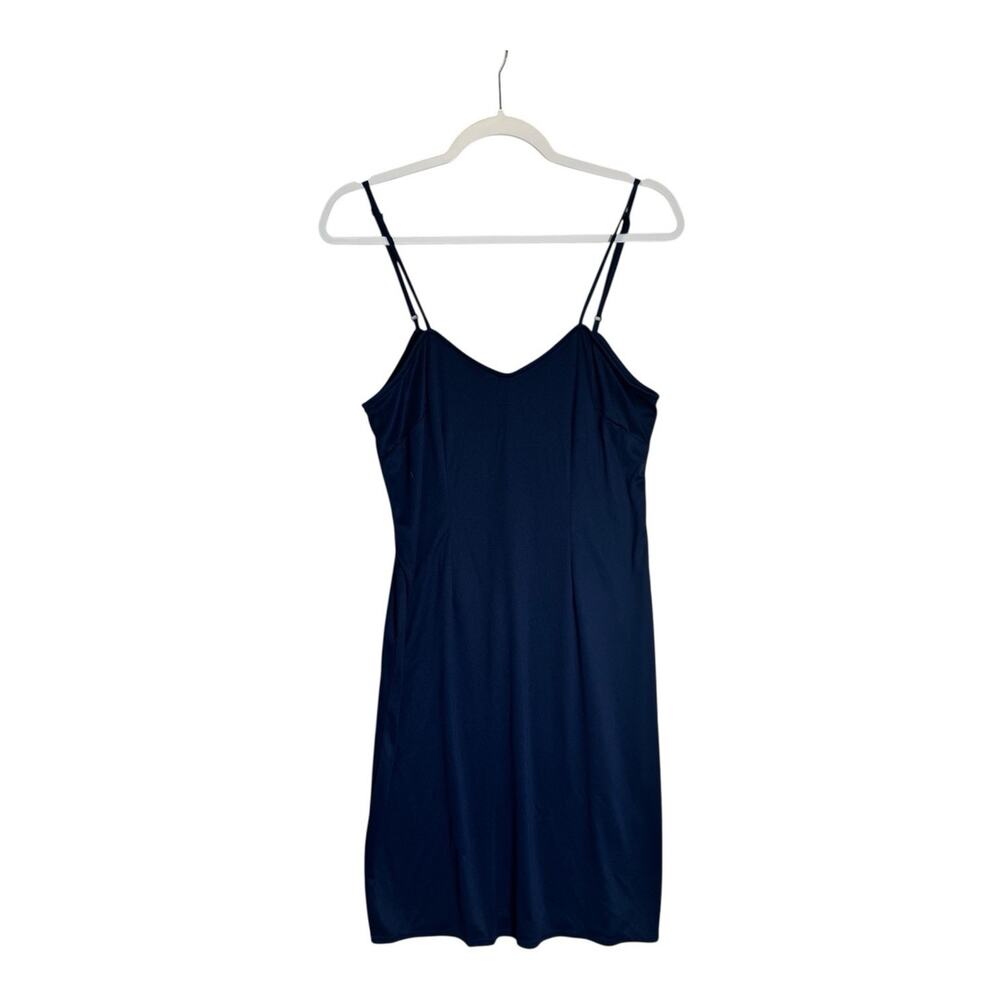 Navy Blue Womens Slip Dress 90s Style Chic Minimalist Capsule Wardrobe Size 8